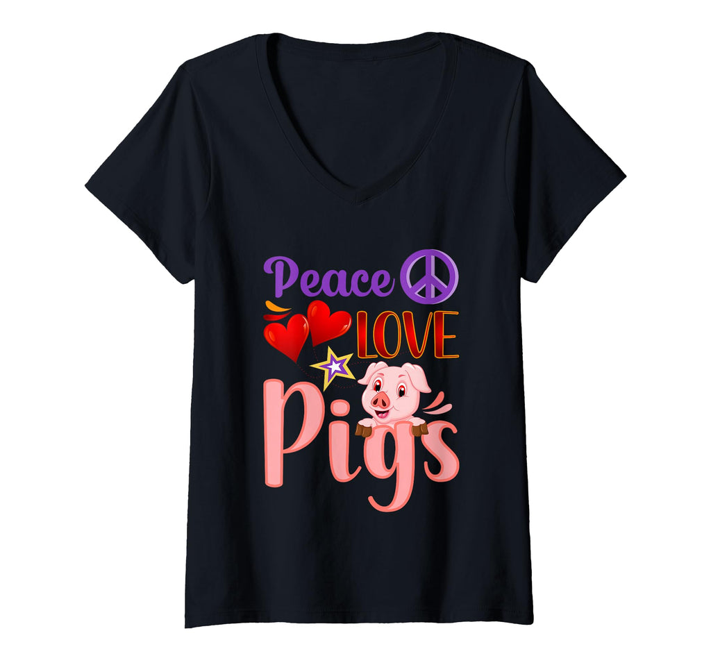 Peace Love Pigs Hearts Hog Gift Farm T-Shirt - Custom Art Print Unisex - T-Shirt, Sweatshirt, Hoodie