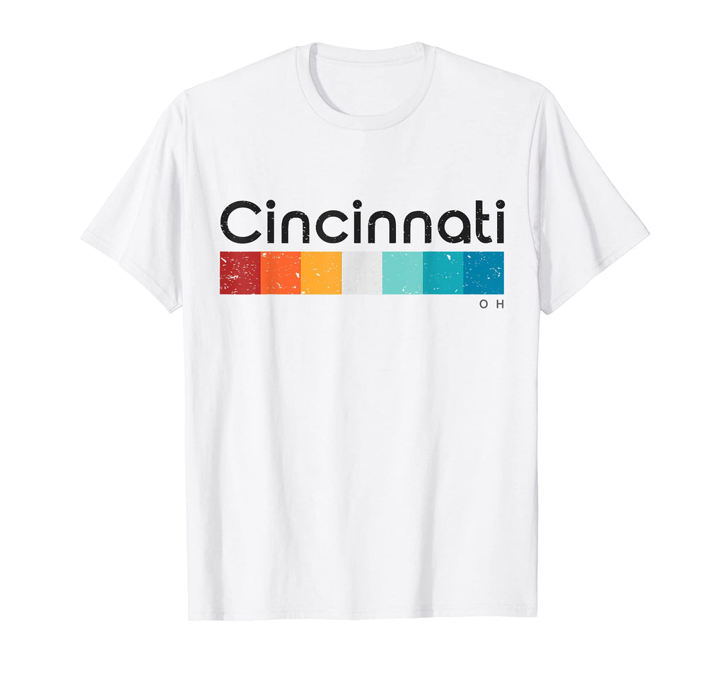 Cincinnati 70S 80S Distressed T-Shirt - Casual Everyday Wear for Adults - T-Shirt, Sweatshirt, Hoodie