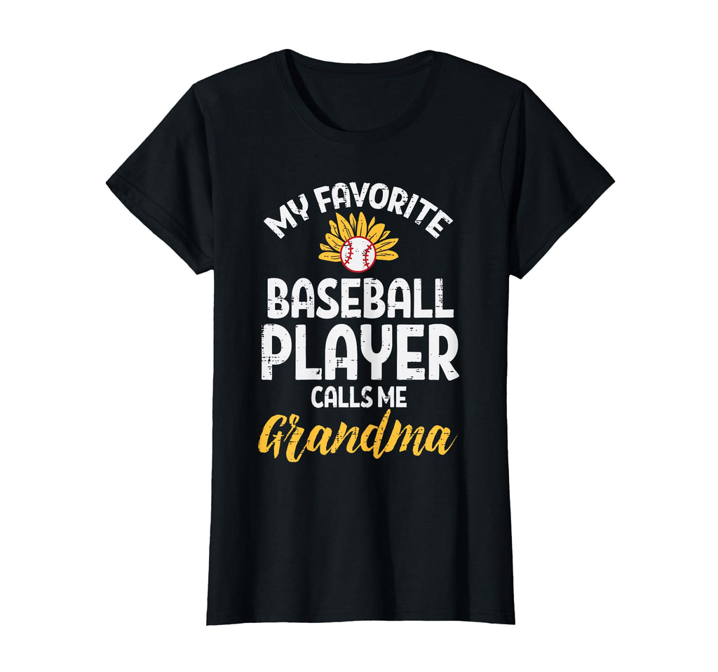 Favorite Baseball Player Grandma Sunflower T-Shirt - Graphic Print Unisex - T-Shirt, Sweatshirt, Hoodie
