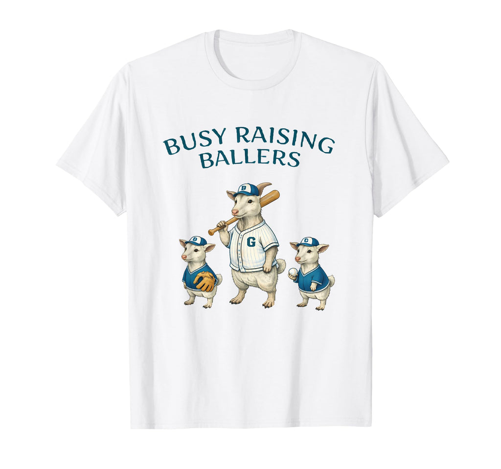 Busy Raising Baller Baseball Softball T-Shirt - Minimalist Print Men Women - T-Shirt, Sweatshirt, Hoodie