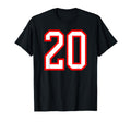 Number 20 White Red Number 20 T-Shirt - Custom Art Print Unisex - T-Shirt, Sweatshirt, Hoodie