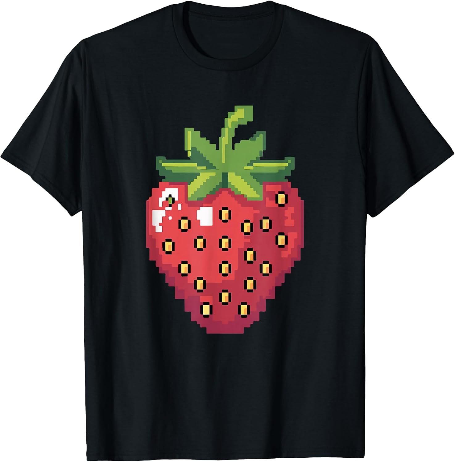 Retro 8-bit Gamers Pixel Art Strawberry Fruit - Adult & Kids T-Shirts, Sweatshirts & Hoodies apparel design preview 1