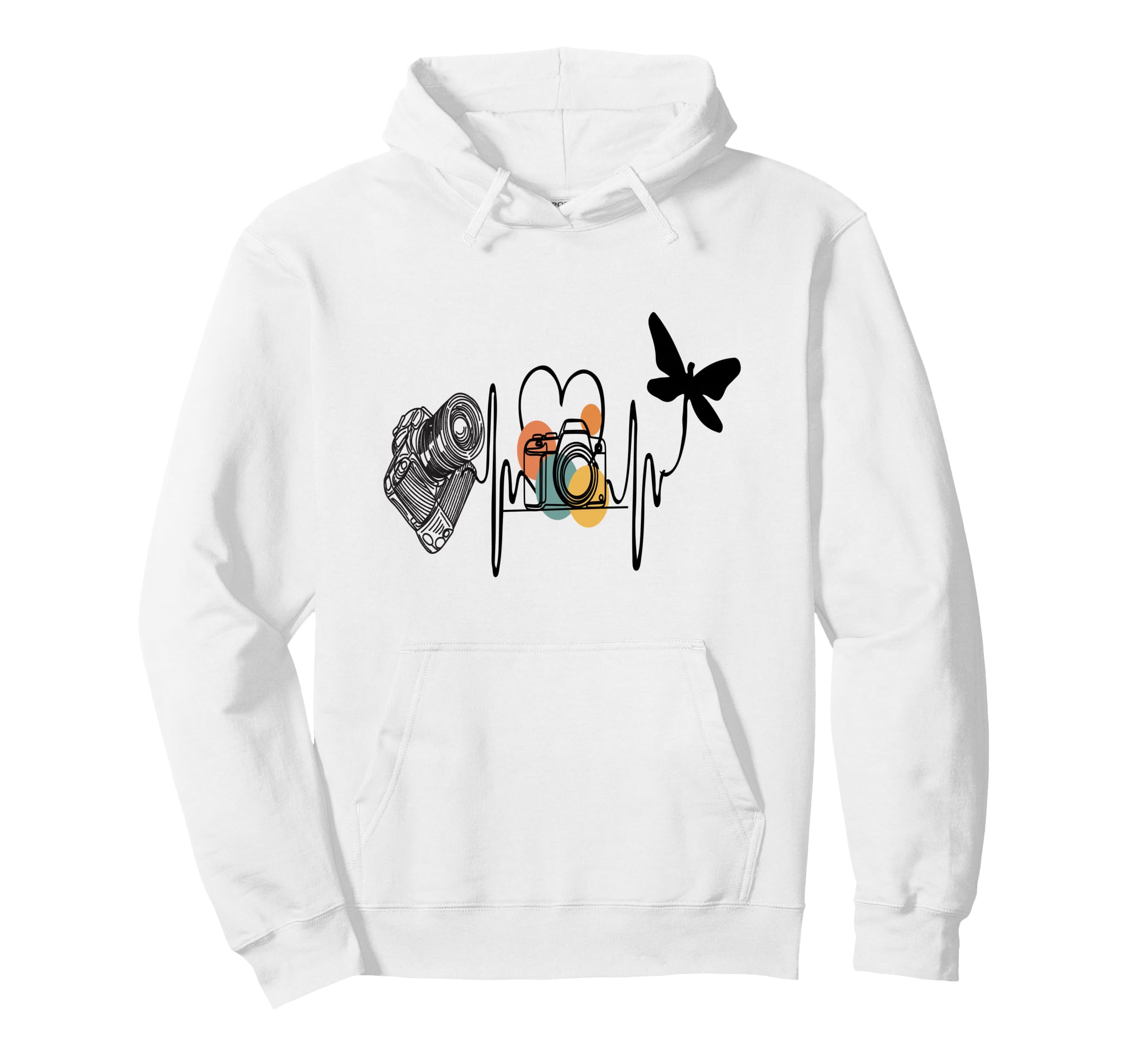 Womens Funny Camera Heartbeat Hoodie - Custom Art Print Men Women - T-Shirt, Sweatshirt, Hoodie
