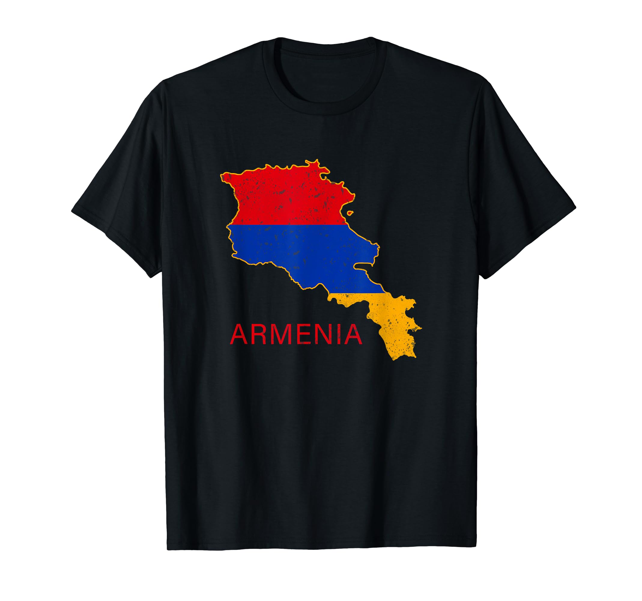 Distressed Armenian Outline Flag T-Shirt - Aesthetic Graphic for Adults - T-Shirt, Sweatshirt, Hoodie