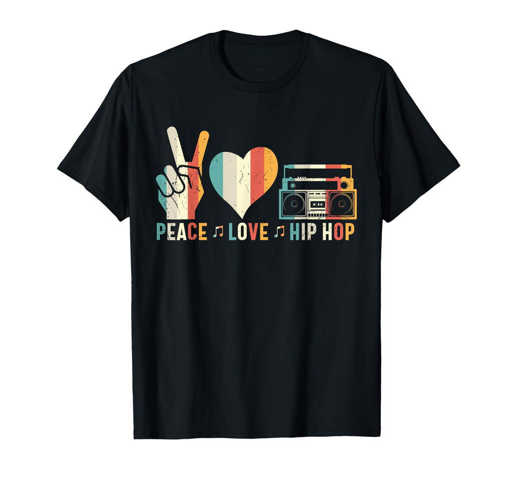 80S Old School Peace Love Hip Hop T-Shirt - Trendy Graphic Men Women - T-Shirt, Sweatshirt, Hoodie