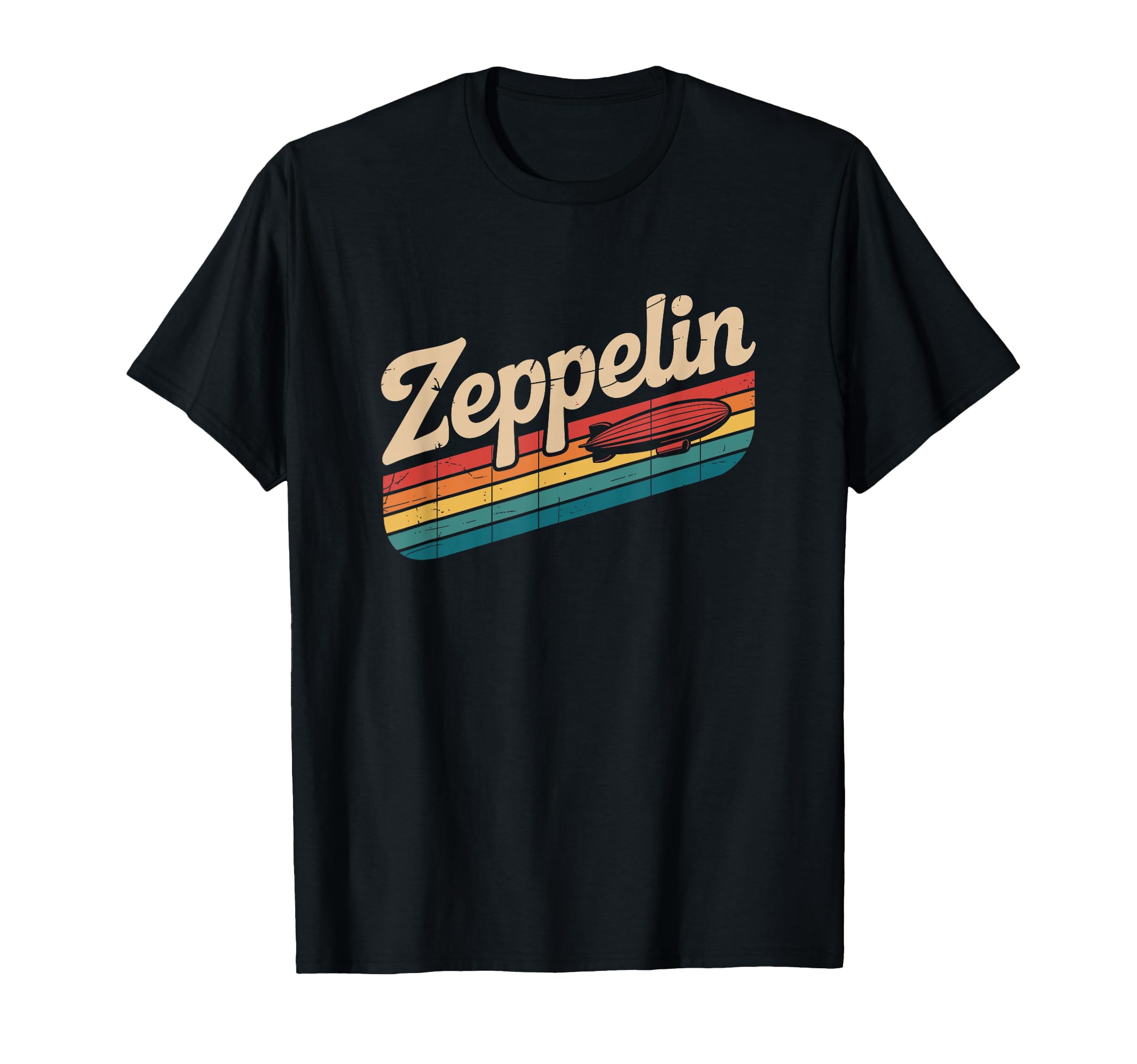 Zeppelin Airship Striped Sunset T-Shirt - Minimalist Print Men Women - T-Shirt, Sweatshirt, Hoodie