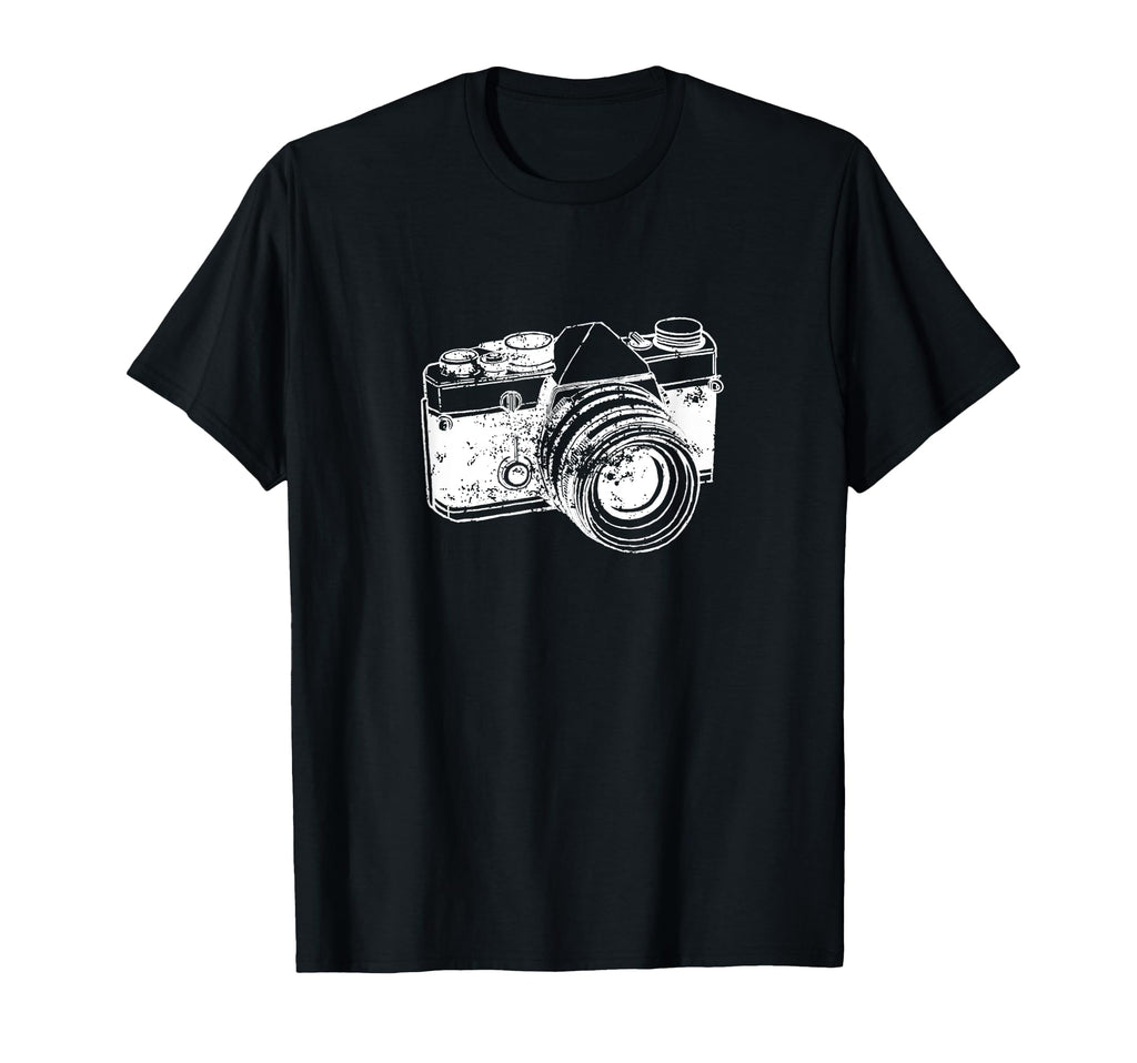White Camera Distressed Camera Artwork T-Shirt - Trendy Graphic for Adults - T-Shirt, Sweatshirt, Hoodie