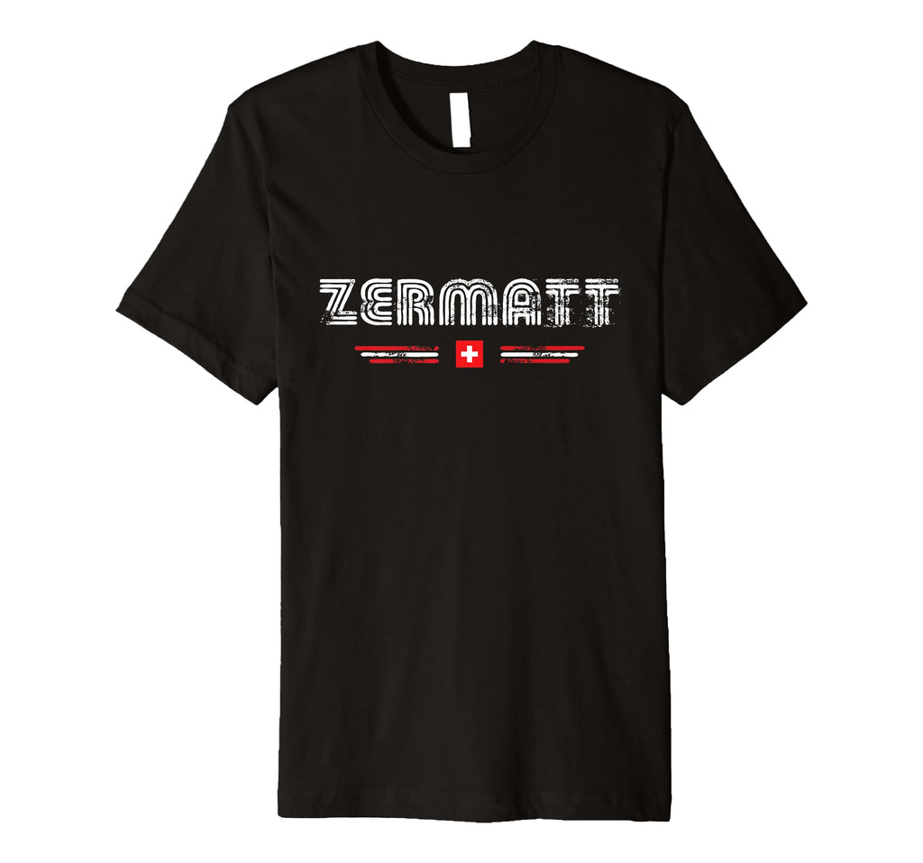 Zermatt Switzerland 70S 80S Type T-Shirt - Custom Art Print for Adults - T-Shirt, Sweatshirt, Hoodie