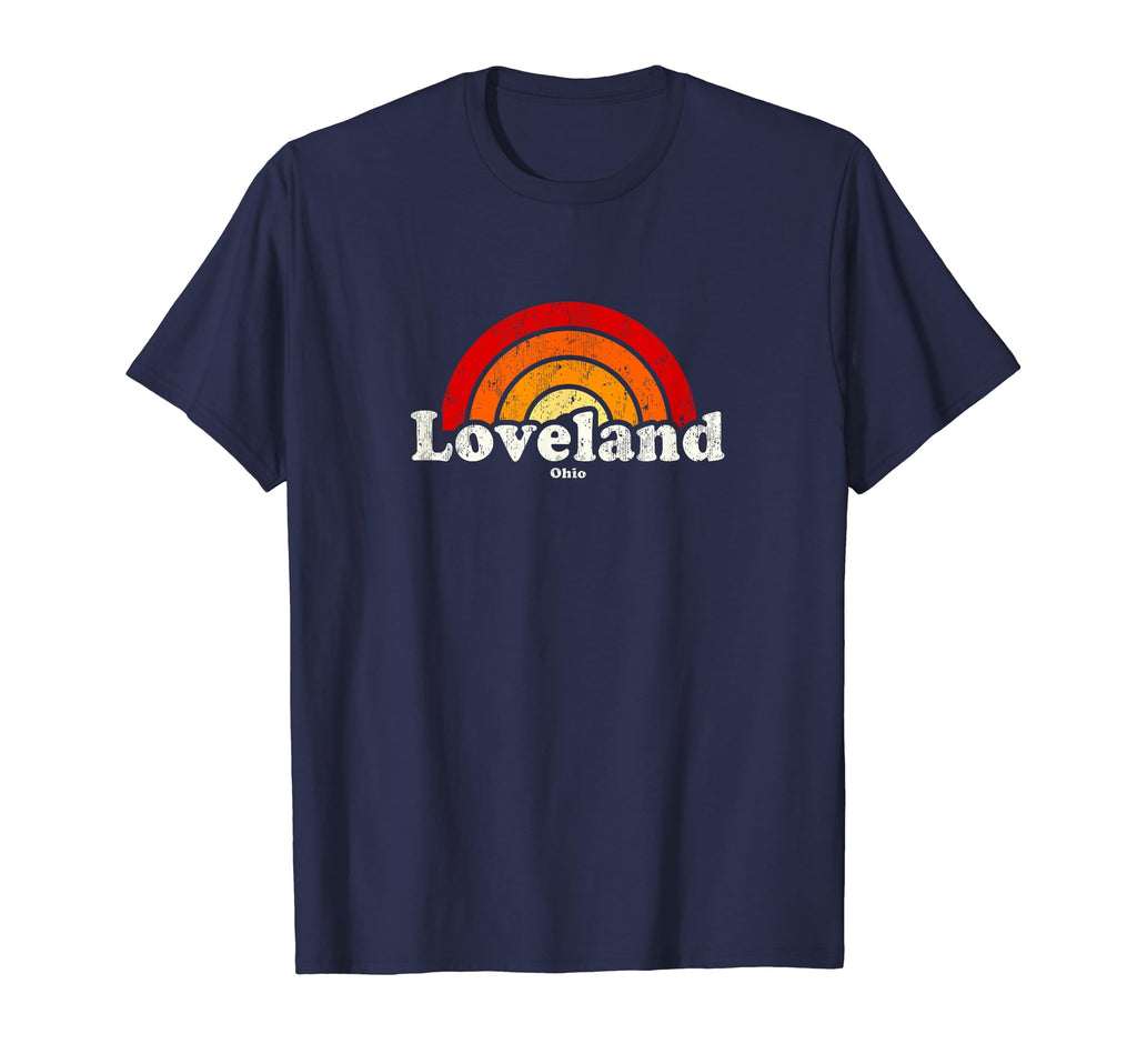 Loveland Ohio Oh 70S Rainbow T-Shirt - Graphic Print Unisex - T-Shirt, Sweatshirt, Hoodie
