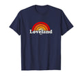 Loveland Ohio Oh 70S Rainbow T-Shirt - Graphic Print Unisex - T-Shirt, Sweatshirt, Hoodie