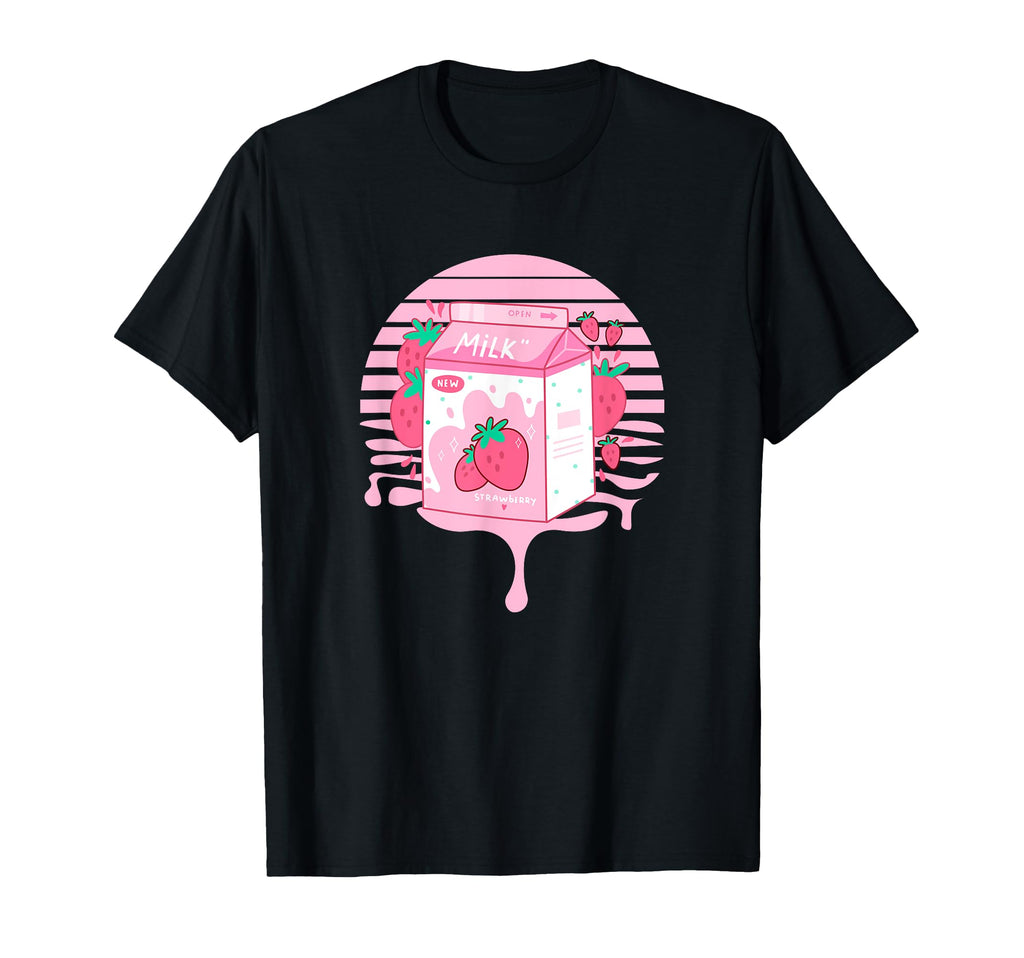 90S Japanese Pastel Strawberry Milk T-Shirt - Aesthetic Graphic Unisex - T-Shirt, Sweatshirt, Hoodie