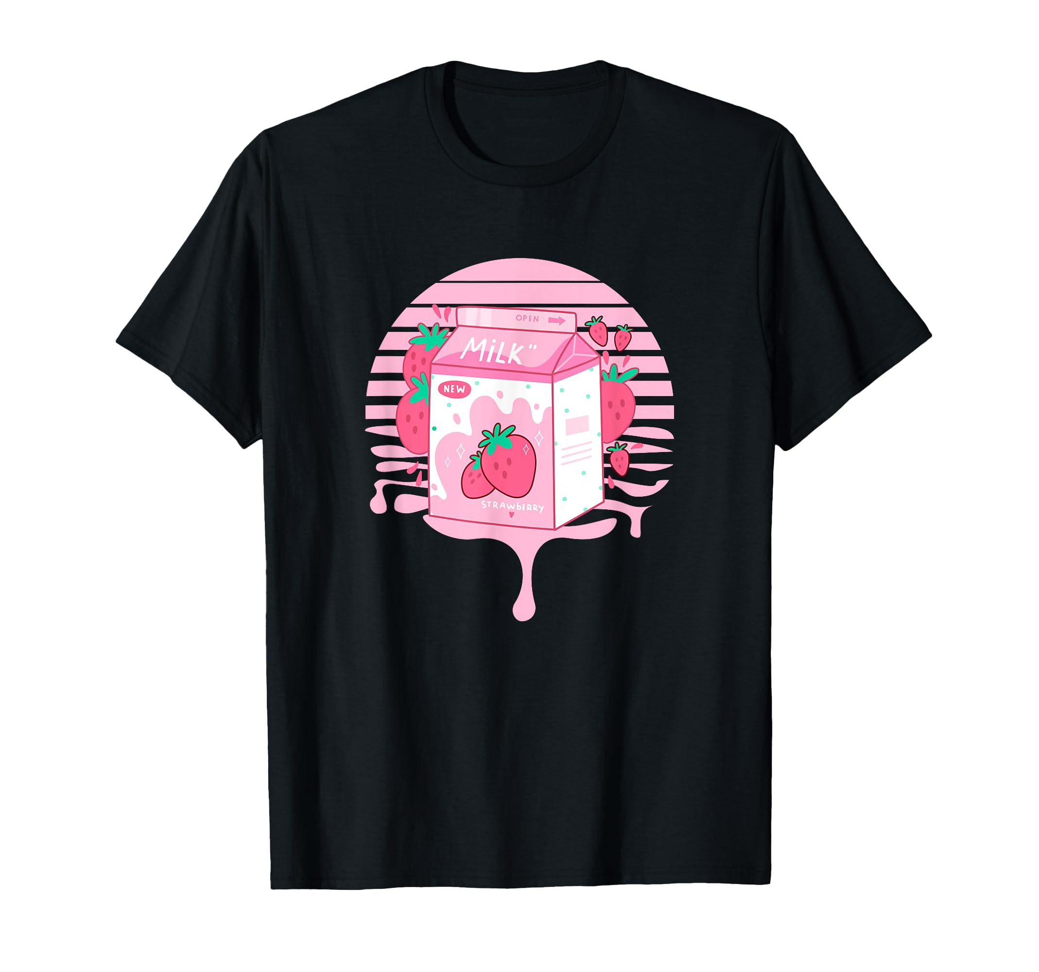 90S Japanese Pastel Strawberry Milk T-Shirt - Aesthetic Graphic Unisex - T-Shirt, Sweatshirt, Hoodie
