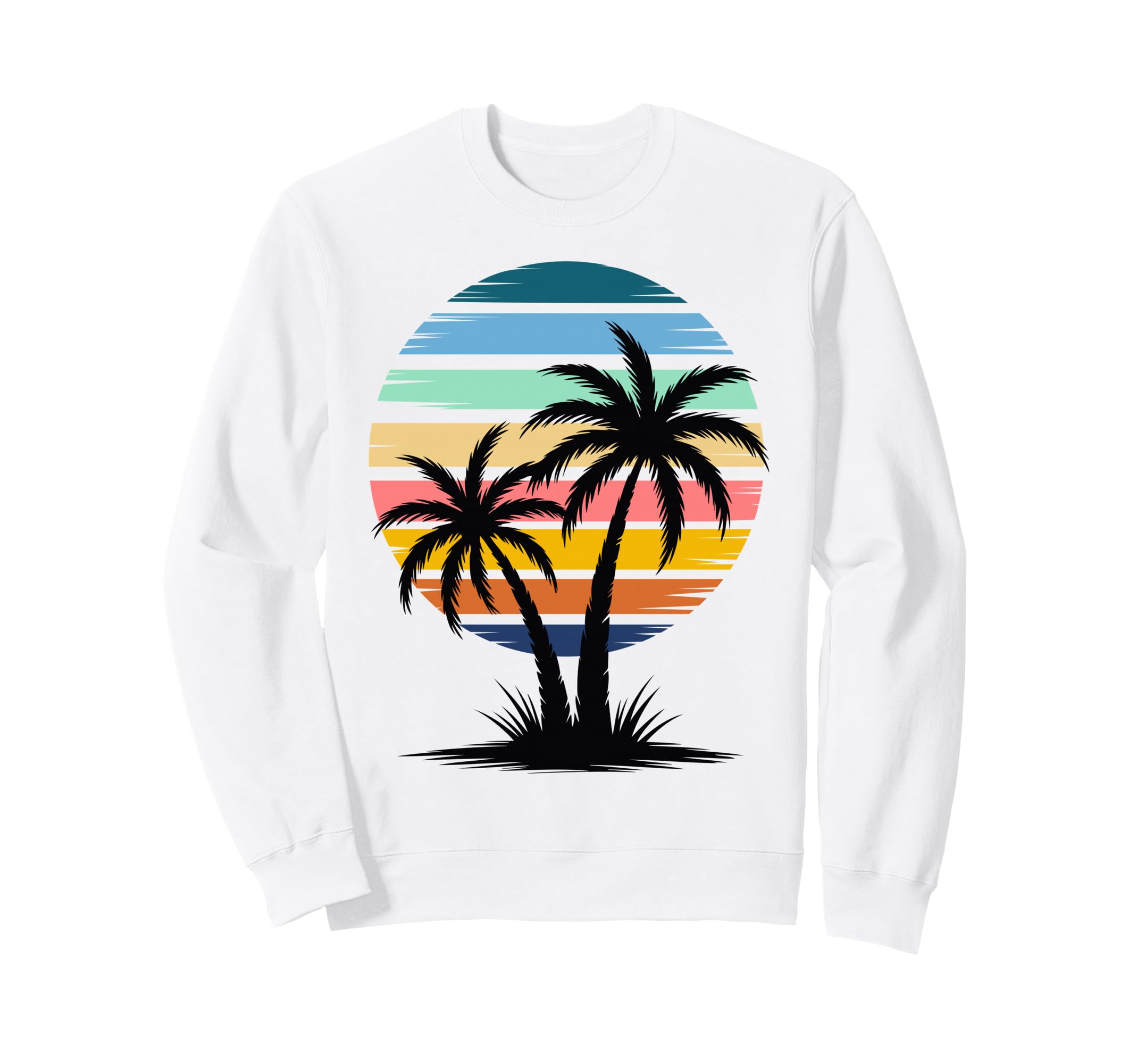 Palm Tree Beach Sunset Summer Vibes Sweatshirt - Aesthetic Graphic Unisex - T-Shirt, Sweatshirt, Hoodie