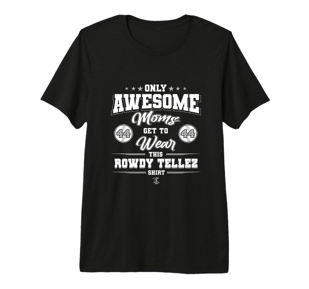 Rowdy Tellez Awesome Moms Tri Blend T-Shirt - Fun Novelty Design for Adults - T-Shirt, Sweatshirt, Hoodie