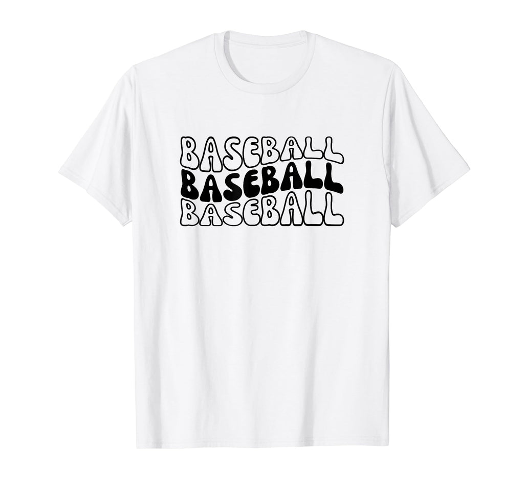 Baseball Mama Groovy Baseball Mom T-Shirt - Minimalist Print for Adults - T-Shirt, Sweatshirt, Hoodie