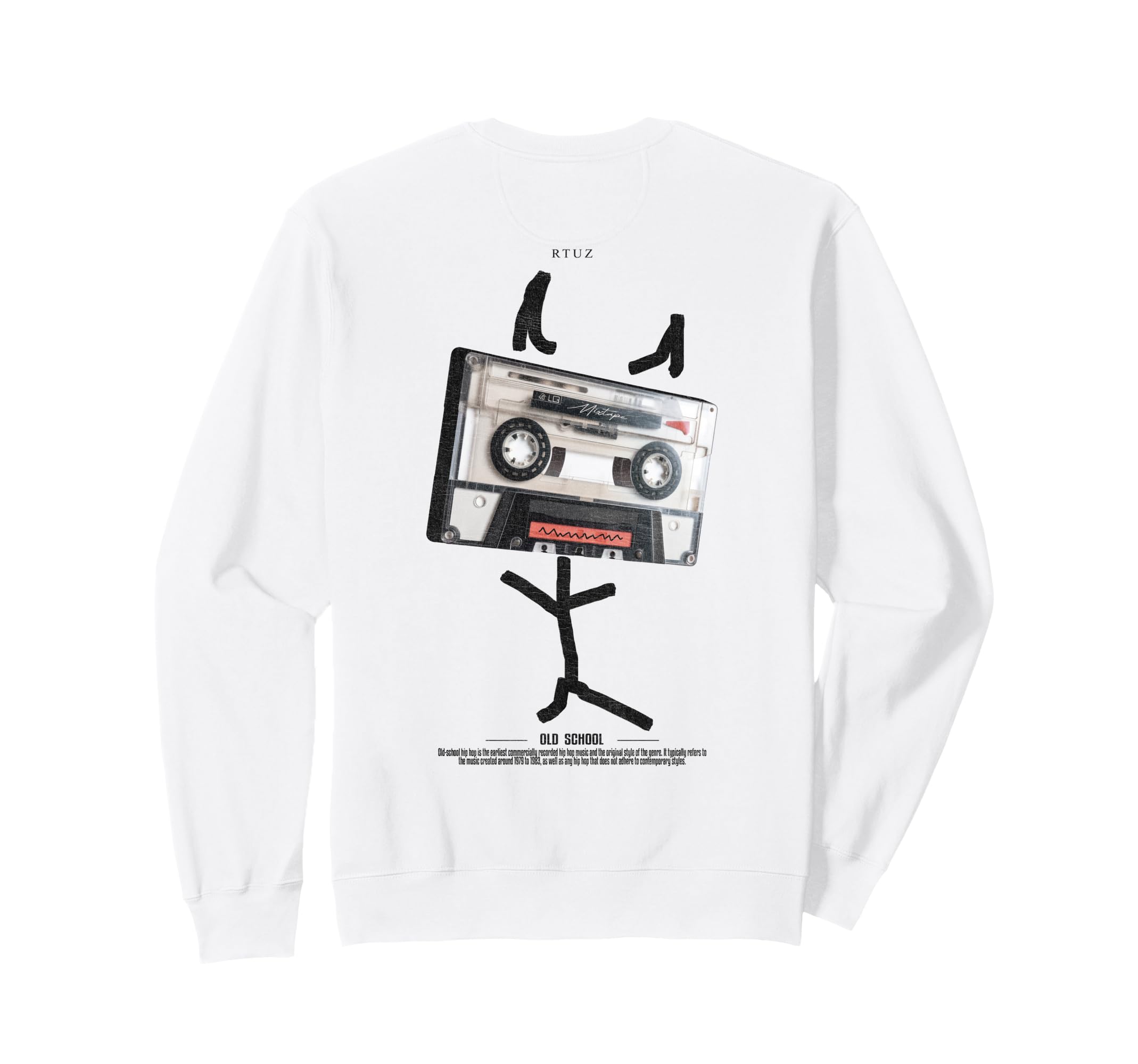 Back Streetwear Old School Music Tape Sweatshirt - Minimalist Print Unisex - T-Shirt, Sweatshirt, Hoodie