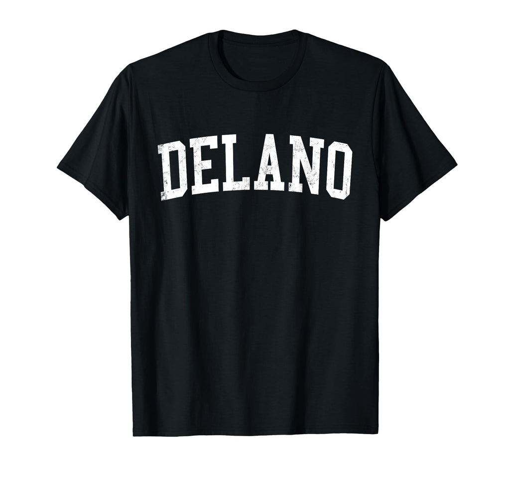 Delano Ca Distressed White Varsity T-Shirt - Graphic Print Men Women - T-Shirt, Sweatshirt, Hoodie