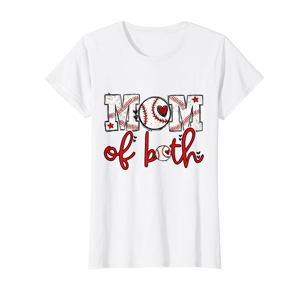 Womens Mom Both Softball Baseball Mama T-Shirt - Aesthetic Graphic Unisex - T-Shirt, Sweatshirt, Hoodie