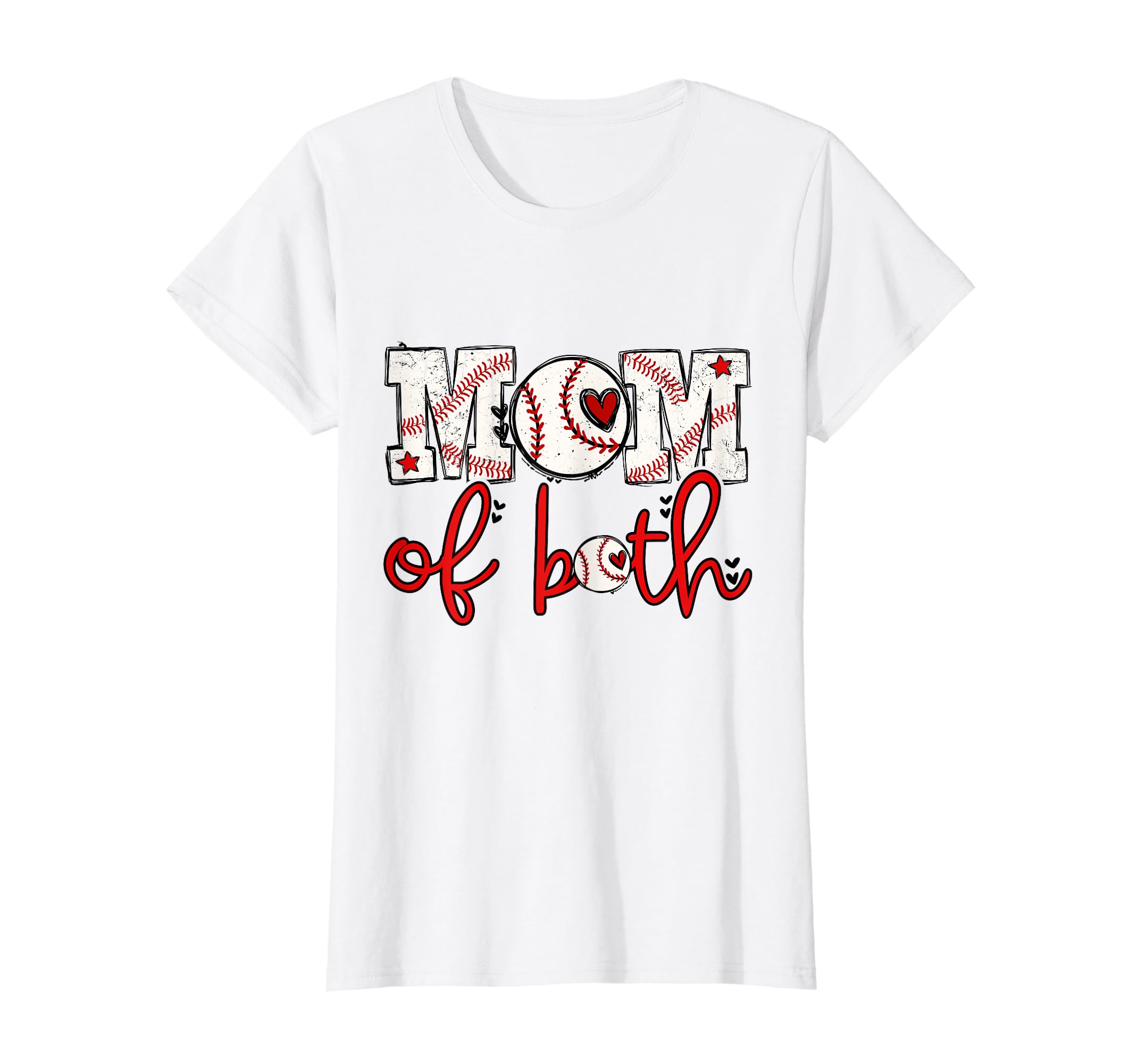 Womens Mom Both Softball Baseball Mama T-Shirt - Aesthetic Graphic Unisex - T-Shirt, Sweatshirt, Hoodie