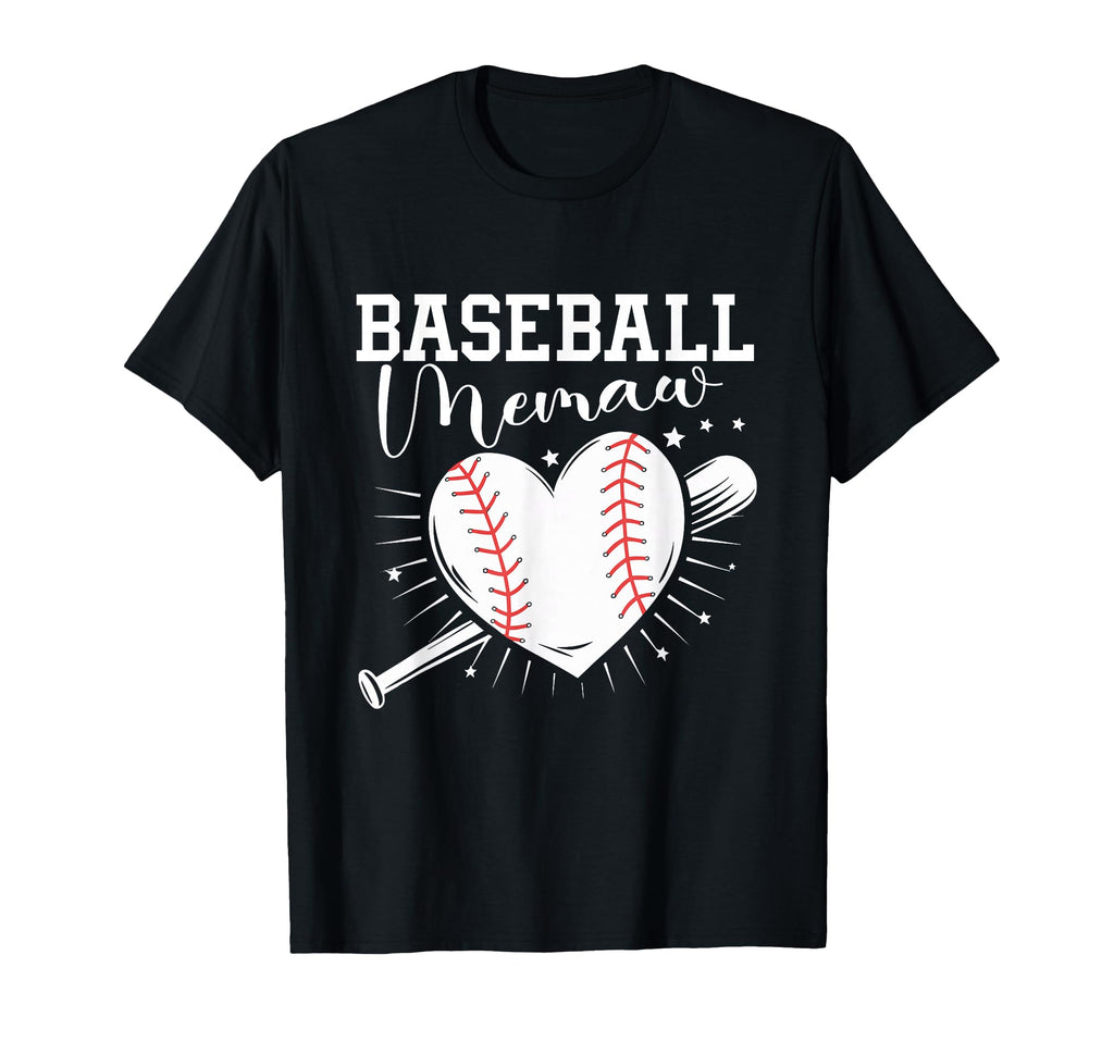 Baseball Heart Memaw Baseball Lover T-Shirt - Novelty Apparel for Adults - T-Shirt, Sweatshirt, Hoodie