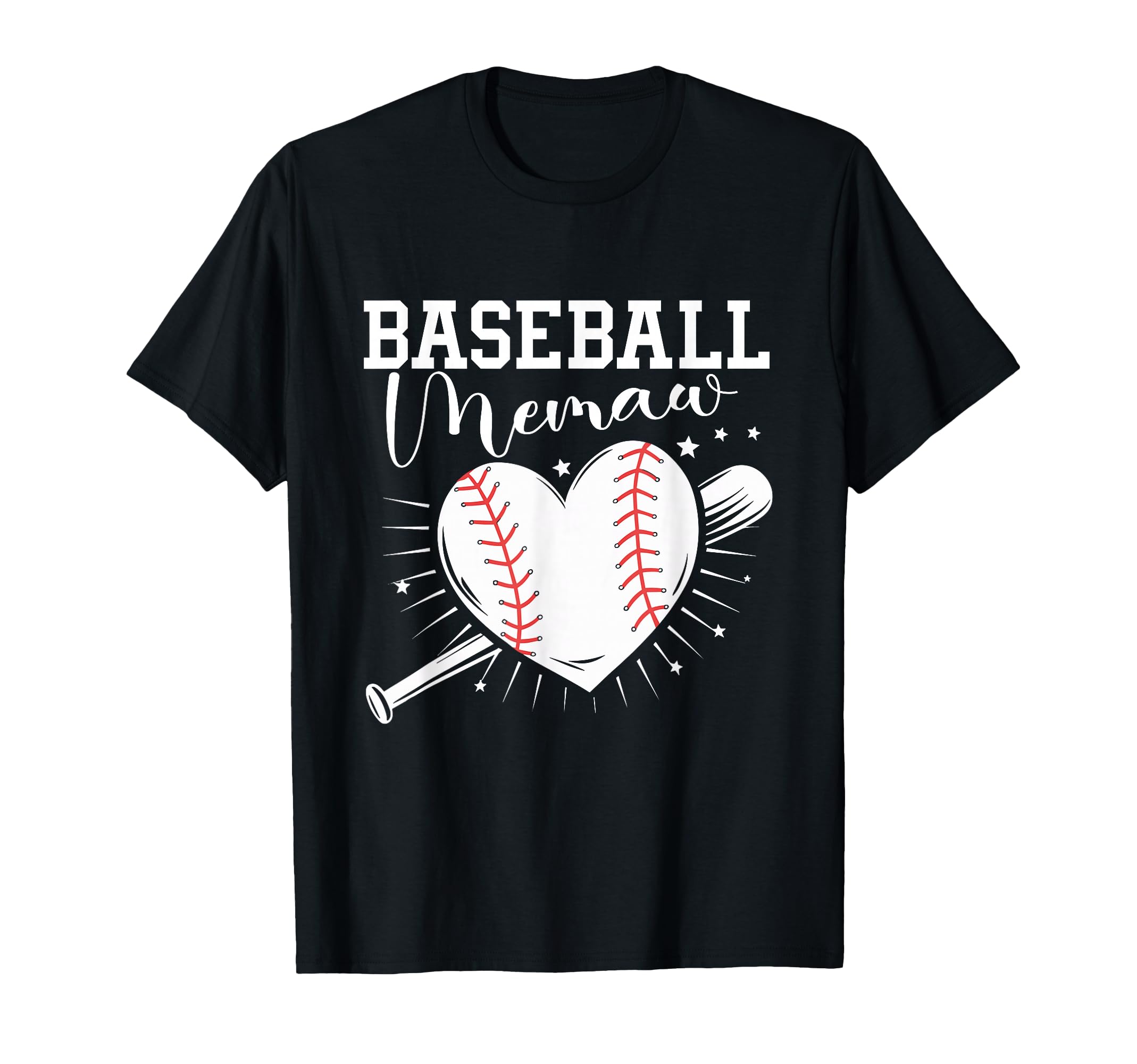 Baseball Heart Memaw Baseball Lover T-Shirt - Novelty Apparel for Adults - T-Shirt, Sweatshirt, Hoodie