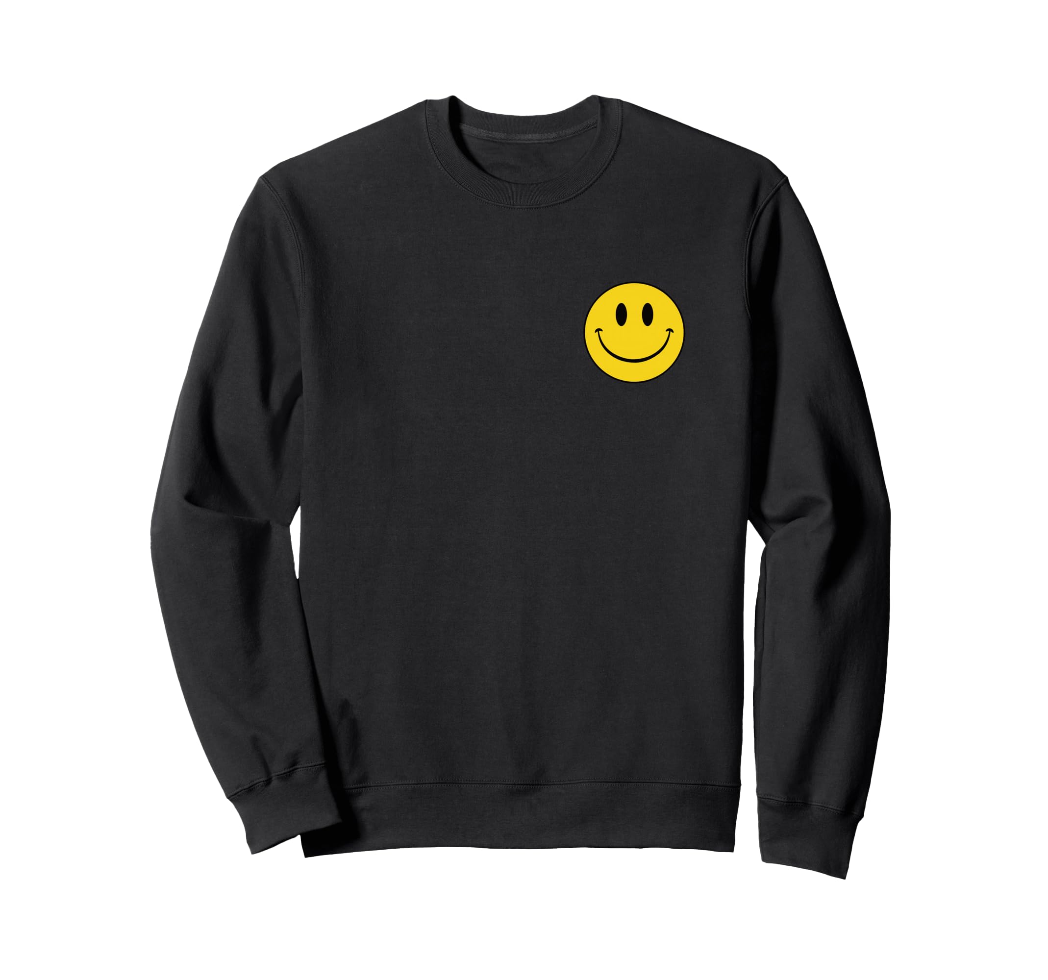 70S Yellow Smile Face Happy Peace Sweatshirt - Trendy Graphic Unisex - T-Shirt, Sweatshirt, Hoodie