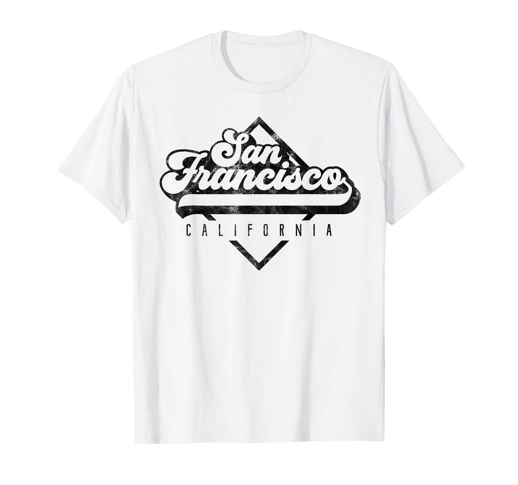 San Francisco Ca Distressed 70S 80S T-Shirt - Graphic Print Unisex - T-Shirt, Sweatshirt, Hoodie