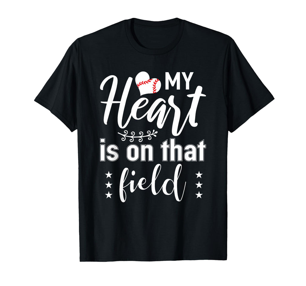 Mom Baseball Softball My Heart Is That T-Shirt - Unique Graphic for Adults - T-Shirt, Sweatshirt, Hoodie