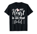 Mom Baseball Softball My Heart Is That T-Shirt - Unique Graphic for Adults - T-Shirt, Sweatshirt, Hoodie