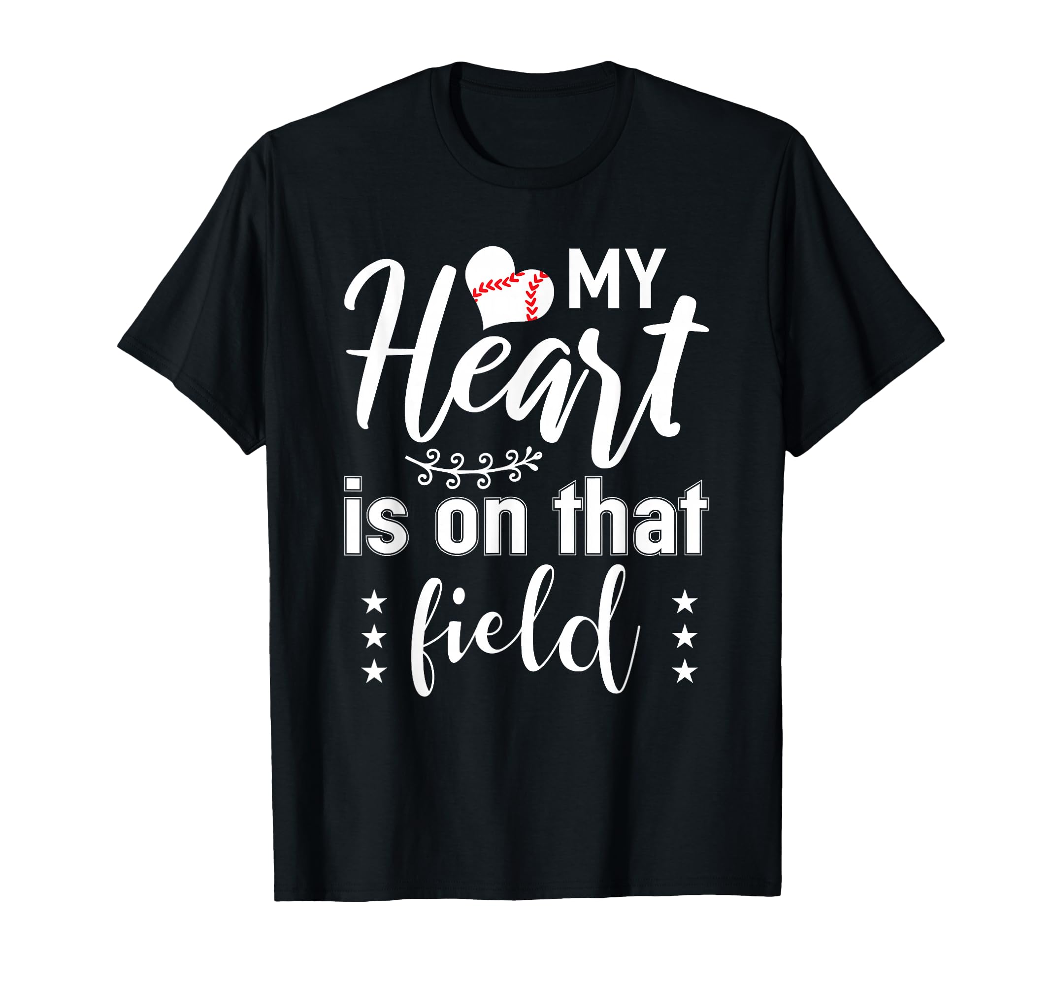 Mom Baseball Softball My Heart Is That T-Shirt - Unique Graphic for Adults - T-Shirt, Sweatshirt, Hoodie