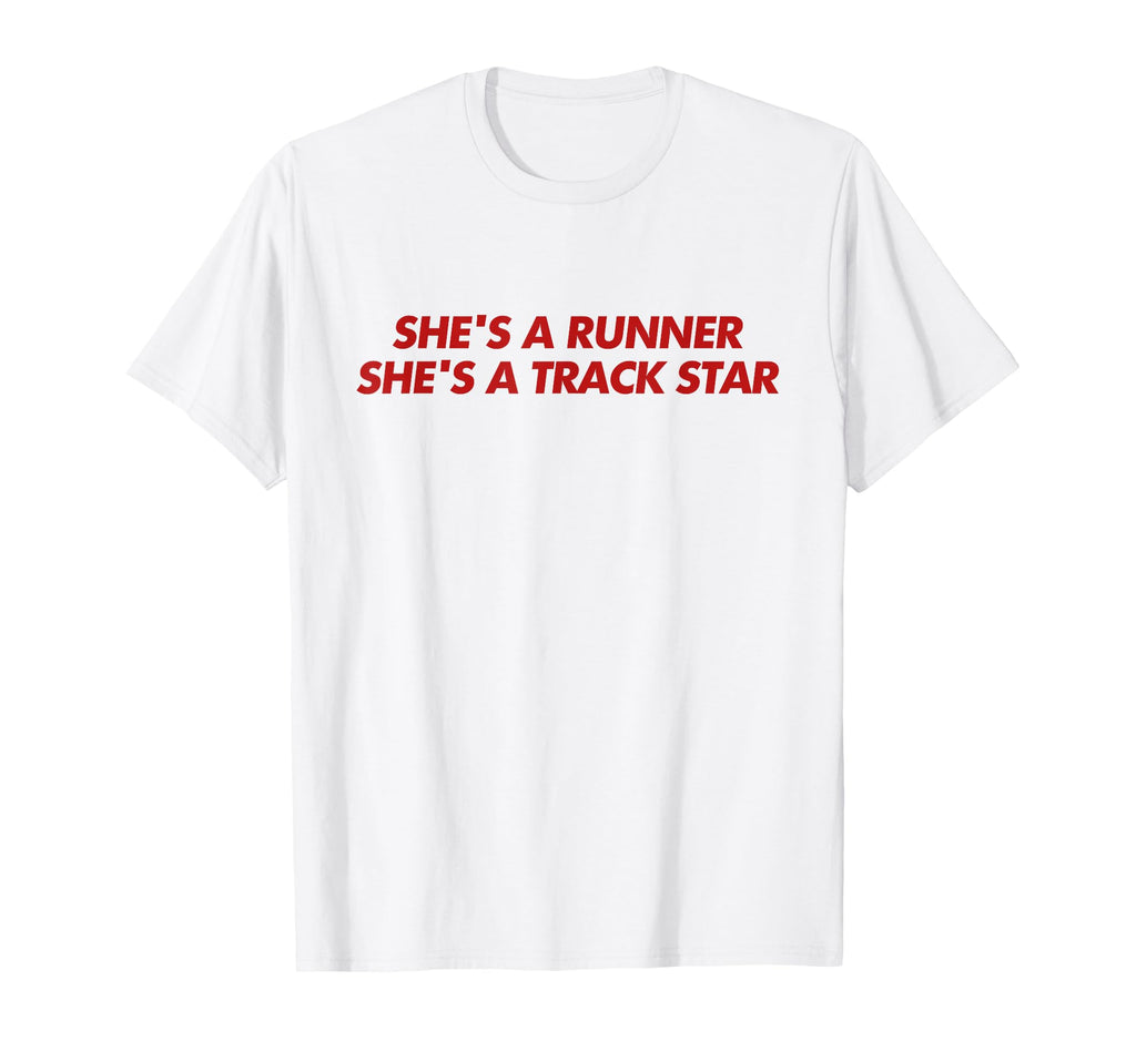 Shes Runner Shes Track Star Y2K T-Shirt - Casual Everyday Wear for Adults - T-Shirt, Sweatshirt, Hoodie