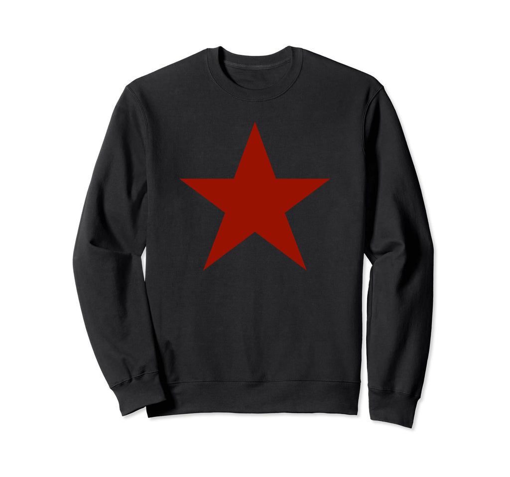 Cyber Y2K Red Star Black Front Sweatshirt - Fun Novelty Design for Adults - T-Shirt, Sweatshirt, Hoodie