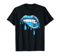 Blue Dripping Biting Lips Lipstick T-Shirt - Graphic Print Men Women - T-Shirt, Sweatshirt, Hoodie