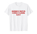 Sorry I Only Gay Y2K Aesthetic Trendy T-Shirt - Minimalist Print Men Women - T-Shirt, Sweatshirt, Hoodie