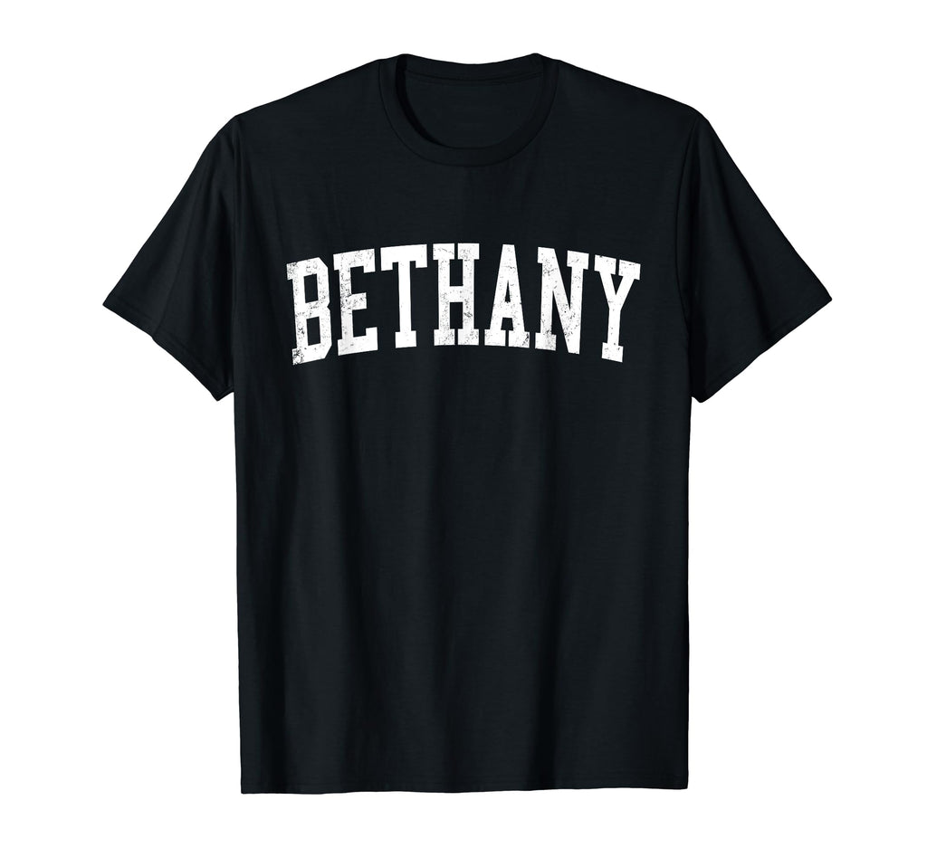 Bethany Or Distressed White Varsity T-Shirt - Trendy Graphic Men Women - T-Shirt, Sweatshirt, Hoodie