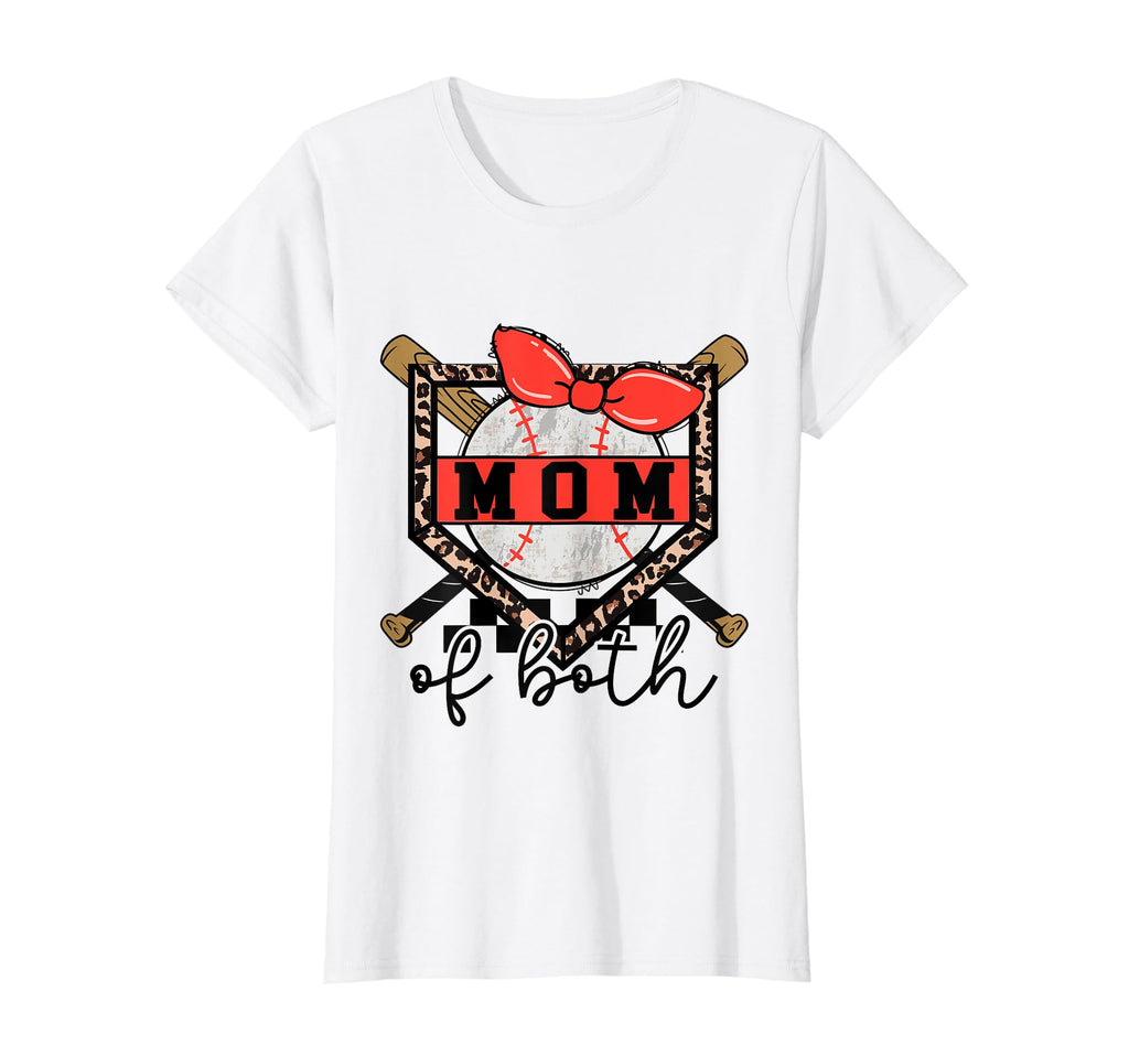 Womens Mom Both Softball Baseball T-Shirt - Minimalist Print for Adults - T-Shirt, Sweatshirt, Hoodie
