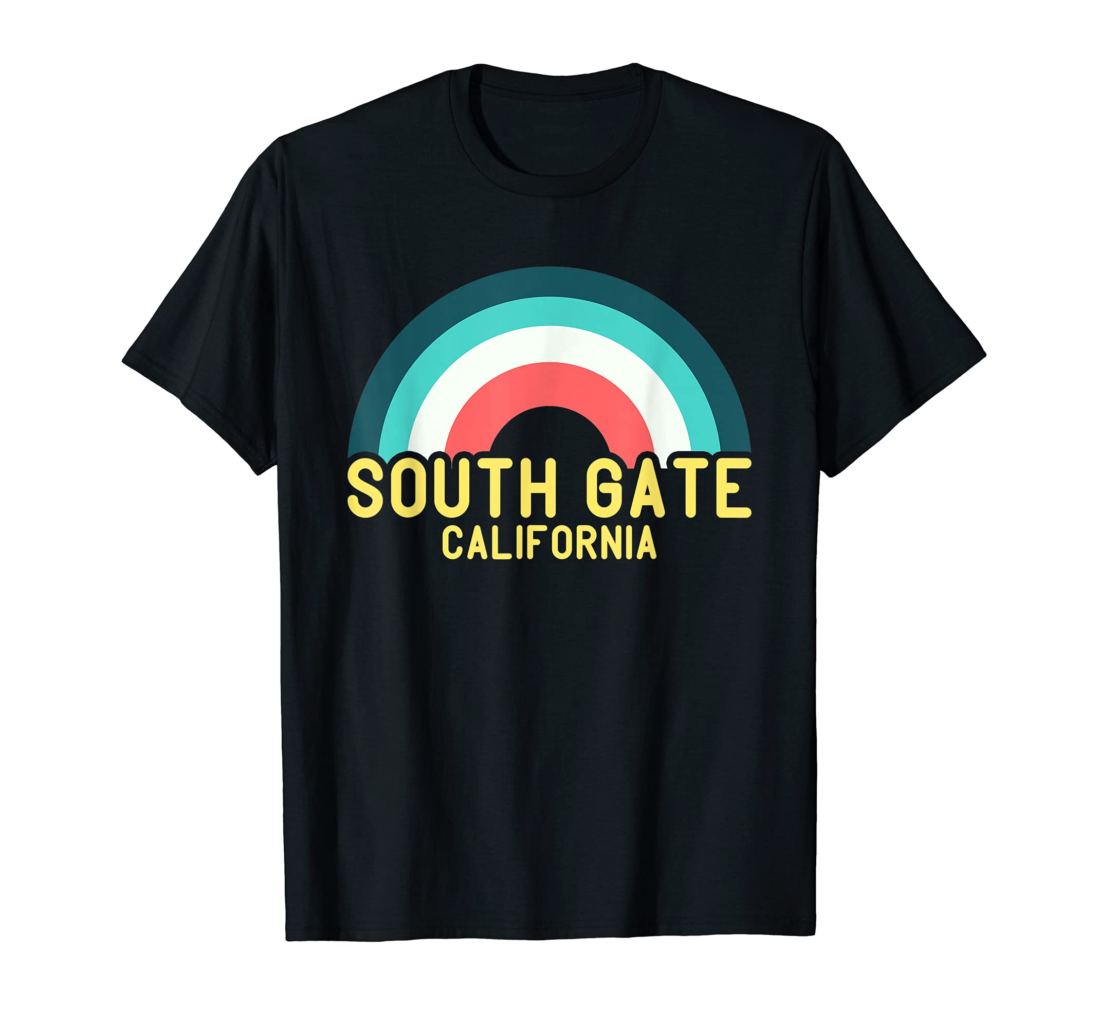 South Gate California Rainbow T-Shirt - Minimalist Print for Adults - T-Shirt, Sweatshirt, Hoodie