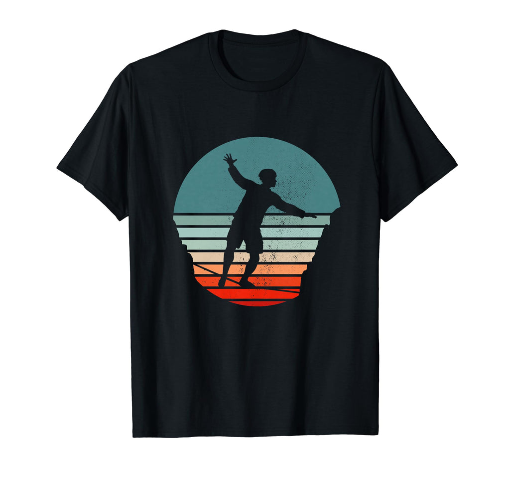 Slackline Silhouette Sunset Hoodie - Streetwear Style for Adults - T-Shirt, Sweatshirt, Hoodie