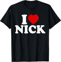 I Love Nick Funny Red Heart - Adult & Kids T-Shirts, Sweatshirts & Hoodies apparel design preview 1