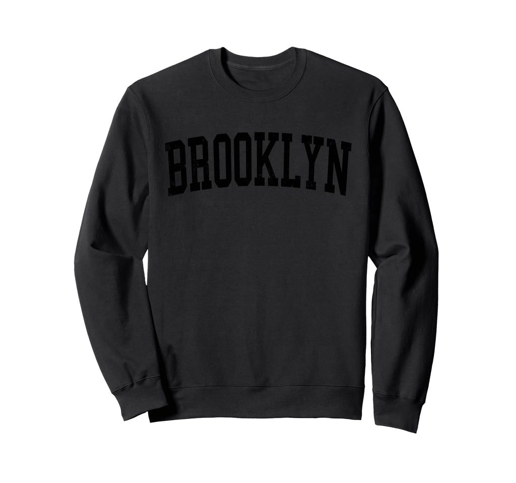Brooklyn Ny Distressed Black Sweatshirt - Novelty Apparel for Adults - T-Shirt, Sweatshirt, Hoodie