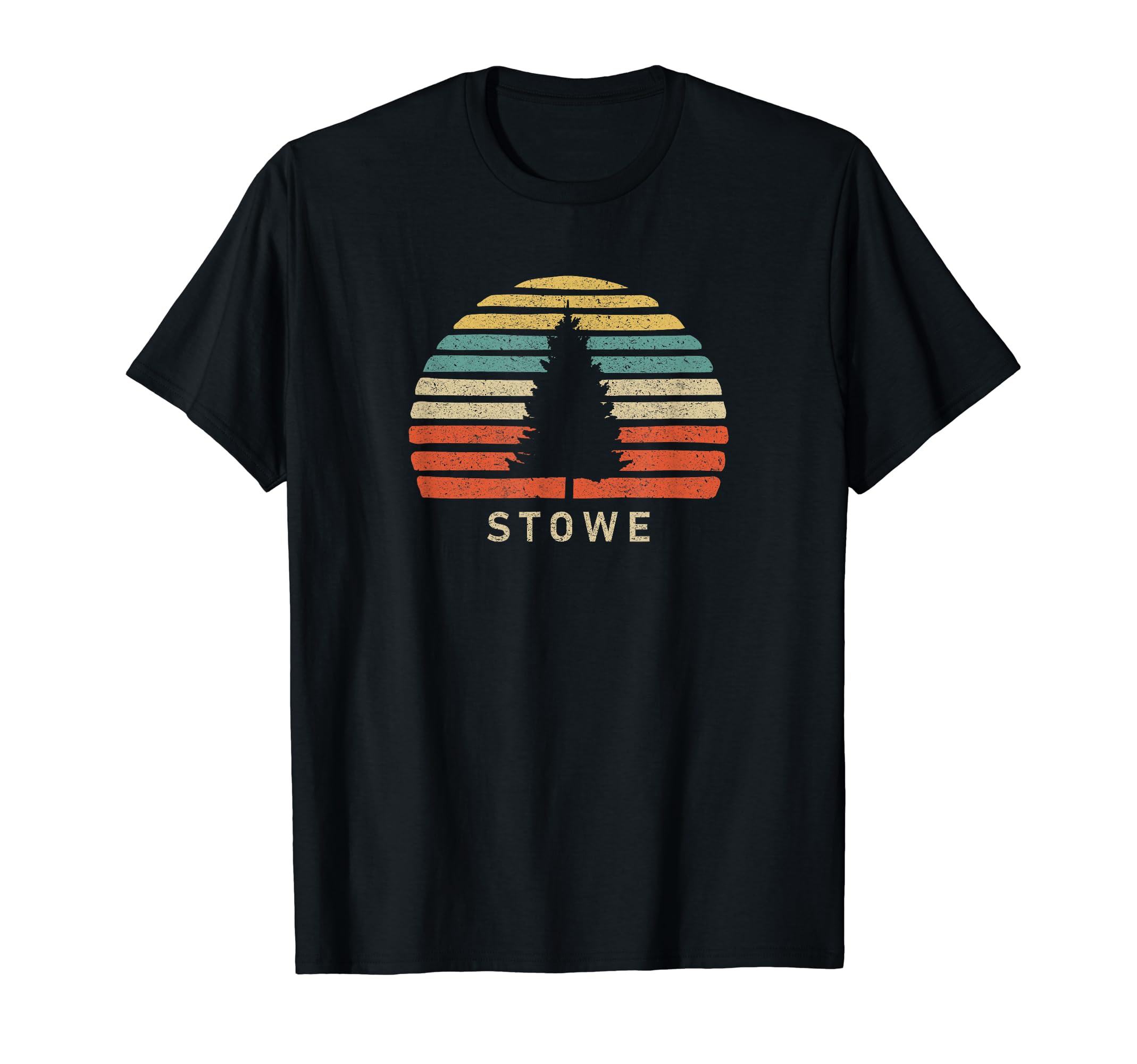 Sunset Stowe Vermont Pine Tree T-Shirt - Unique Graphic Men Women - T-Shirt, Sweatshirt, Hoodie