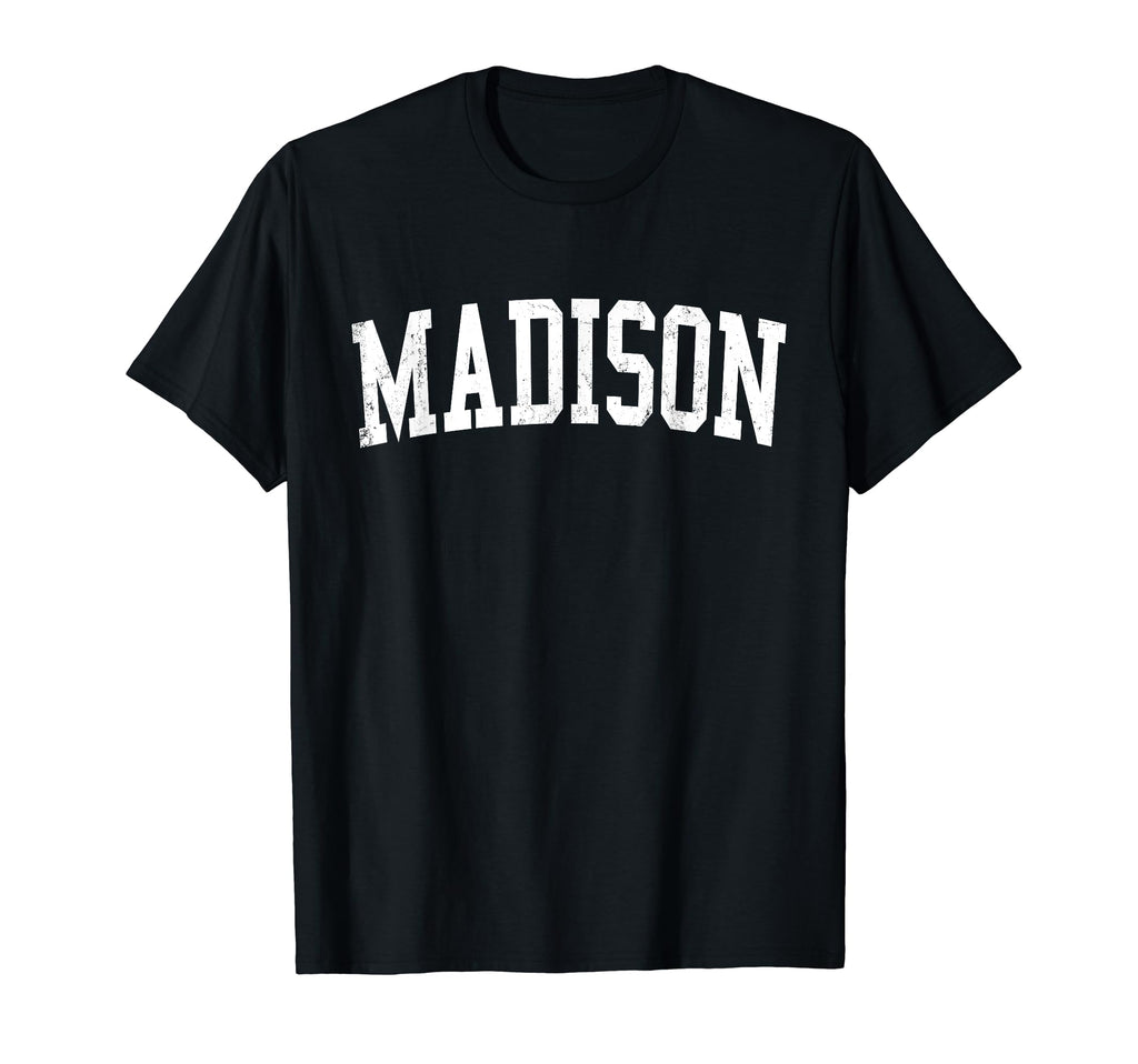 Madison Nj Distressed White Varsity T-Shirt - Unique Graphic Men Women - T-Shirt, Sweatshirt, Hoodie
