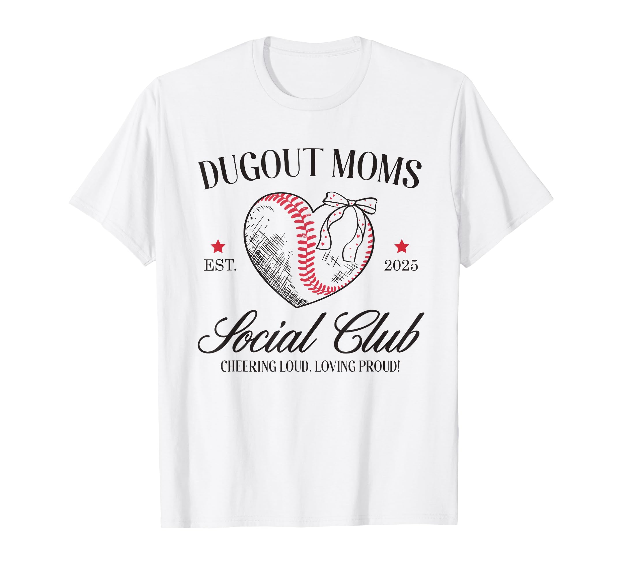 Dugout Moms Baseball Heart Social T-Shirt - Aesthetic Graphic for Adults - T-Shirt, Sweatshirt, Hoodie