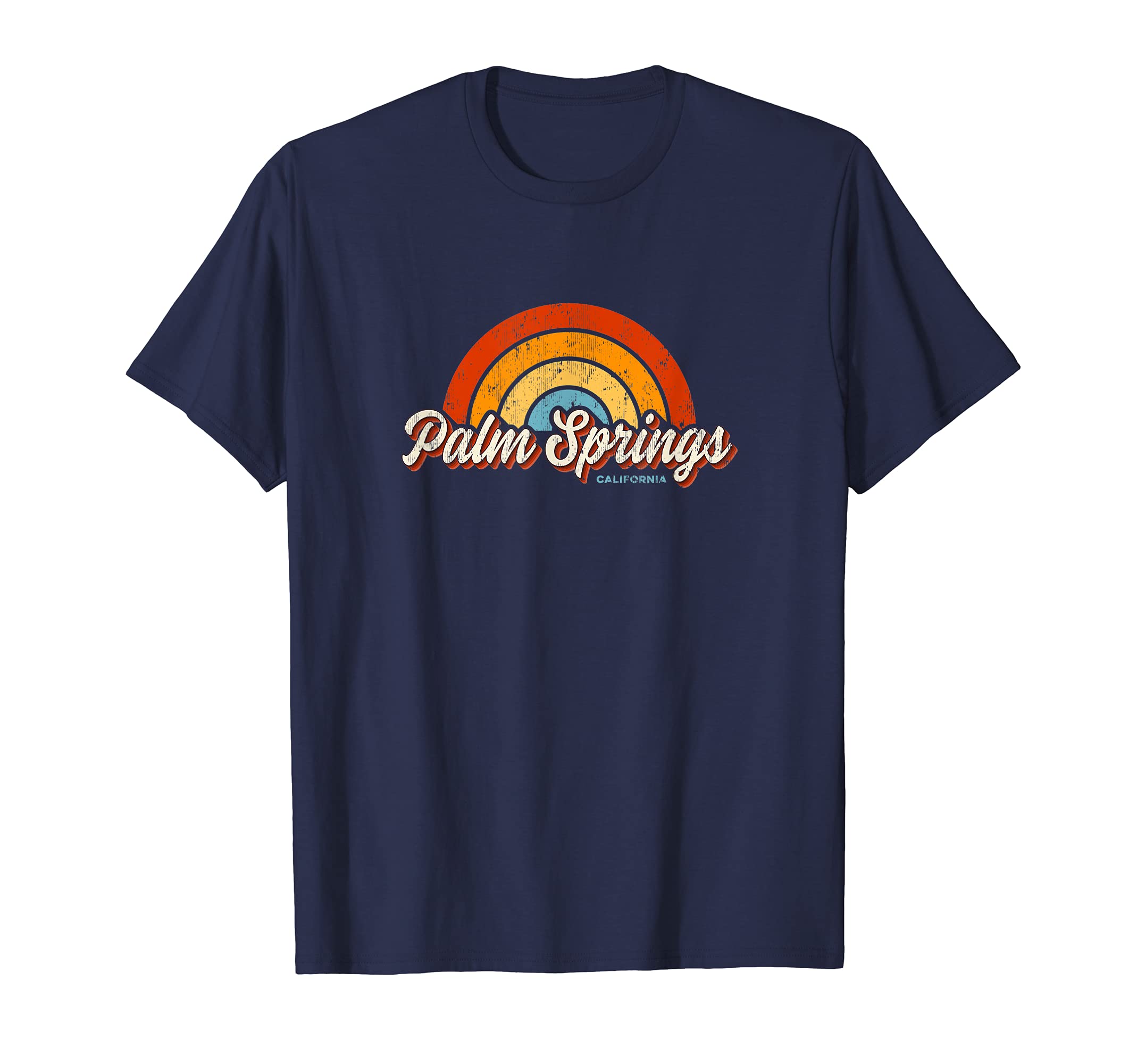 Palm Springs California Ca Rainbow 70S T-Shirt - Novelty Apparel Men Women - T-Shirt, Sweatshirt, Hoodie