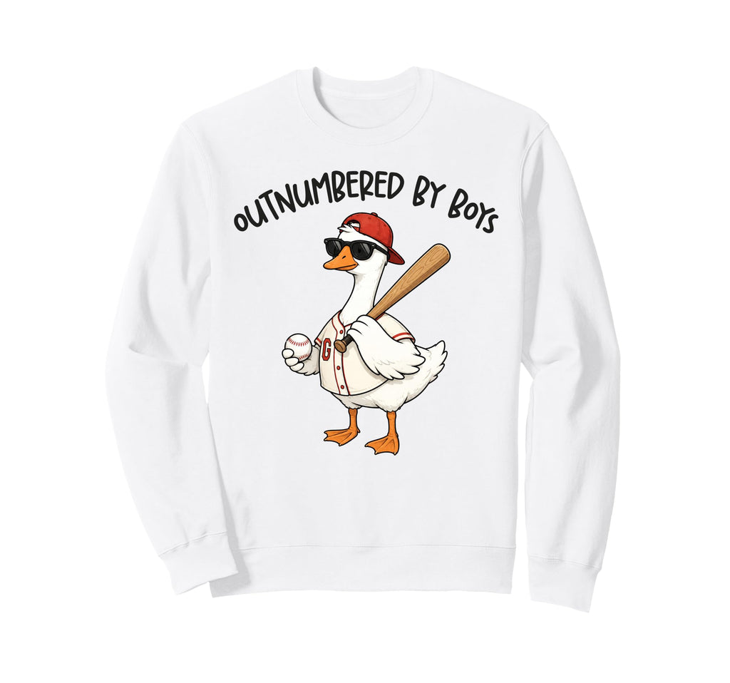 Baseball Mom Goose Mama Outnumbered Sweatshirt - Custom Art Print Unisex - T-Shirt, Sweatshirt, Hoodie