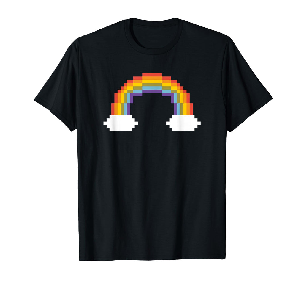 80S Pixel Rainbow T-Shirt - Unique Graphic Men Women - T-Shirt, Sweatshirt, Hoodie