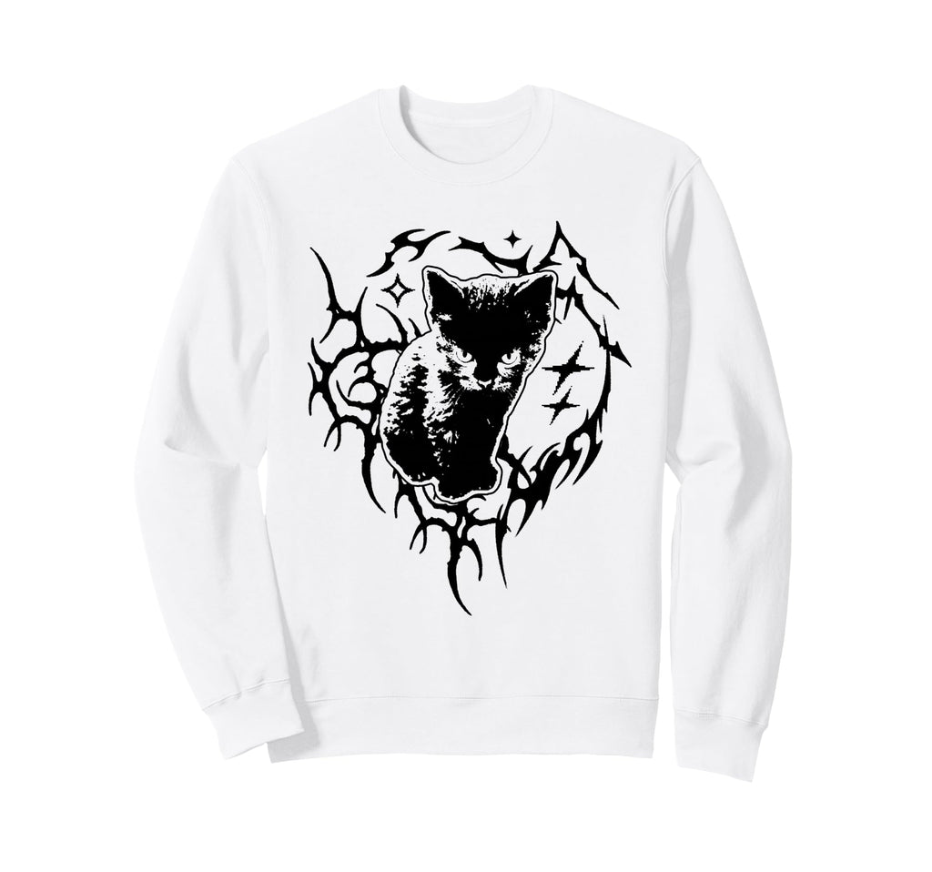 Y2K Cat Emo Goth 90S 2000S Sweatshirt - Casual Everyday Wear Men Women - T-Shirt, Sweatshirt, Hoodie