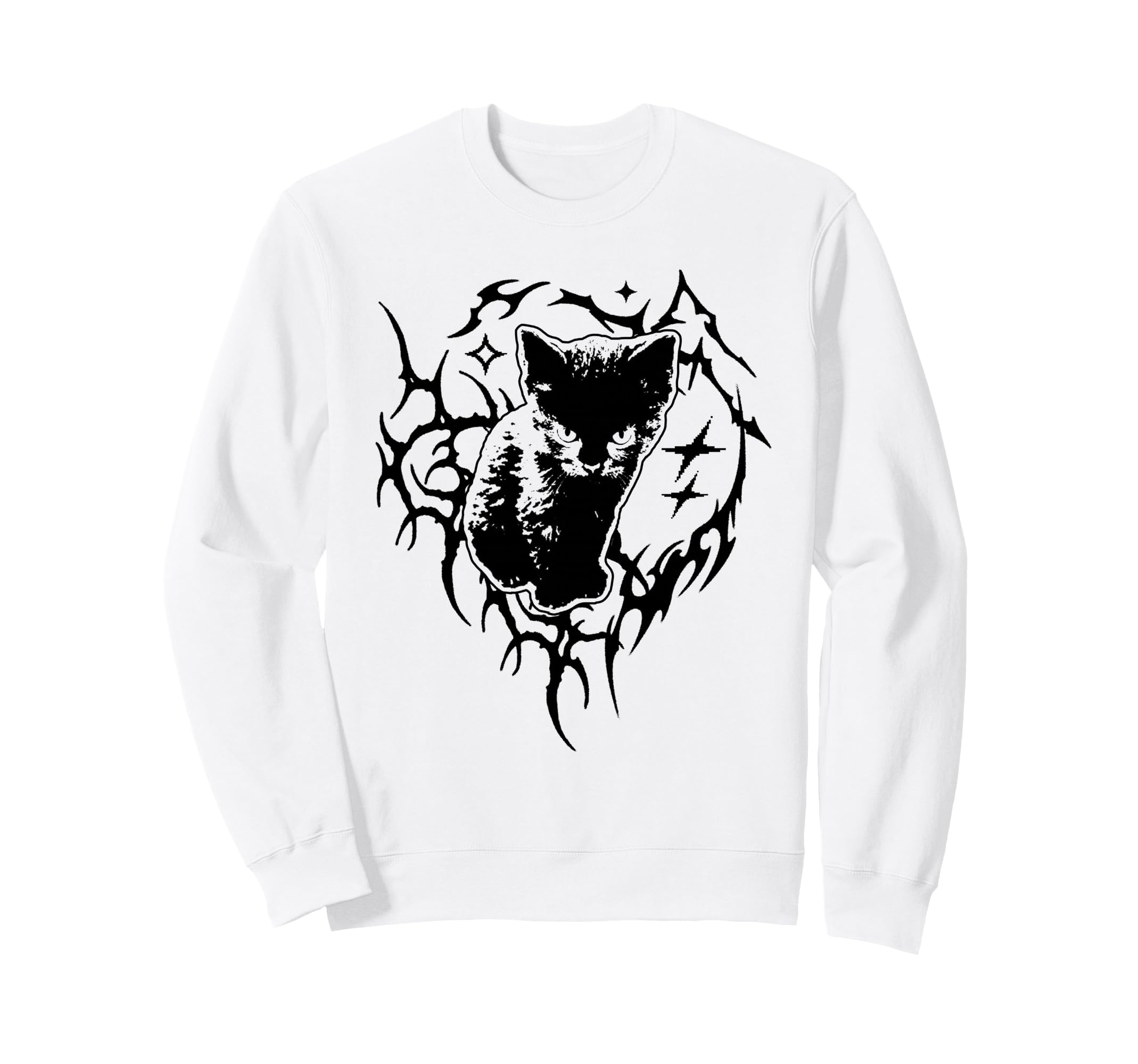 Y2K Cat Emo Goth 90S 2000S Sweatshirt - Casual Everyday Wear Men Women - T-Shirt, Sweatshirt, Hoodie