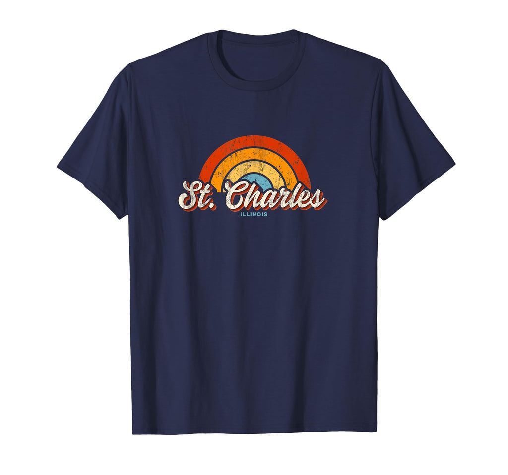 St Charles Illinois Il Rainbow 70S T-Shirt - Streetwear Style Men Women - T-Shirt, Sweatshirt, Hoodie