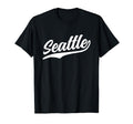 Seattle Illinois Script 1970S White T-Shirt - Novelty Apparel for Adults - T-Shirt, Sweatshirt, Hoodie